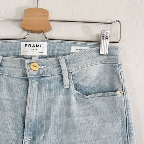 Frame Le High Skinny Distressed Stretch Skinny Jeans Light Wash Rush 28 - Picture 6 of 16